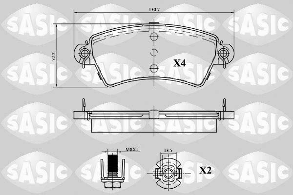 Sasic 6210045 - Bremžu uzliku kompl., Disku bremzes www.autospares.lv