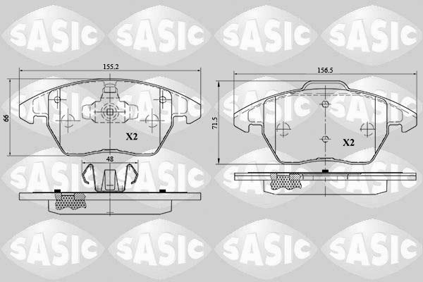 Sasic 6210046 - Тормозные колодки, дисковые, комплект www.autospares.lv