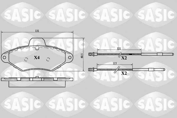 Sasic 6210043 - Bremžu uzliku kompl., Disku bremzes www.autospares.lv