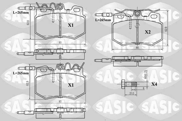 Sasic 6210042 - Bremžu uzliku kompl., Disku bremzes autospares.lv