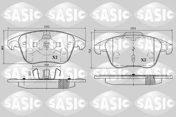 Sasic 6210054 - Bremžu uzliku kompl., Disku bremzes www.autospares.lv