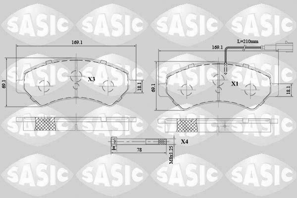 Sasic 6210069 - Bremžu uzliku kompl., Disku bremzes autospares.lv