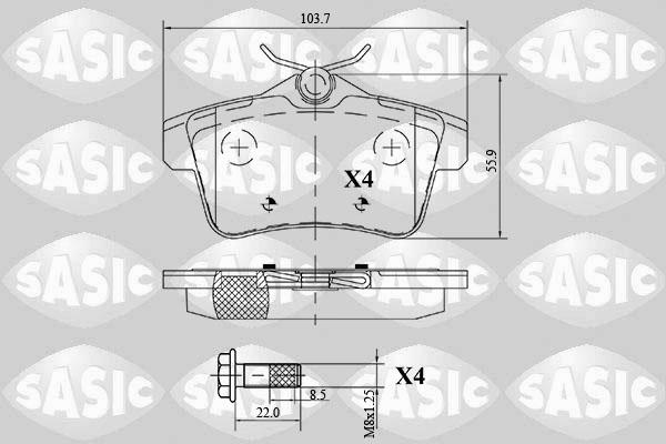 Sasic 6210064 - Bremžu uzliku kompl., Disku bremzes www.autospares.lv