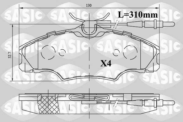 Sasic 6210061 - Bremžu uzliku kompl., Disku bremzes www.autospares.lv