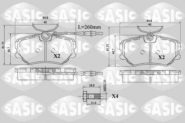 Sasic 6210063 - Bremžu uzliku kompl., Disku bremzes autospares.lv