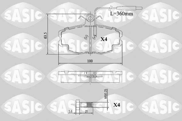 Sasic 6210067 - Тормозные колодки, дисковые, комплект www.autospares.lv