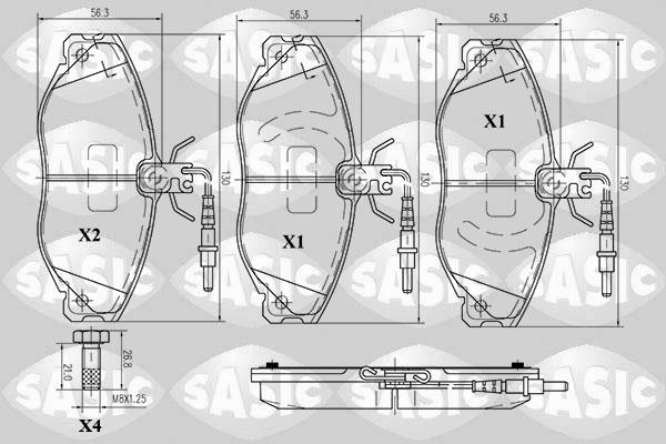 Sasic 6210005 - Bremžu uzliku kompl., Disku bremzes www.autospares.lv