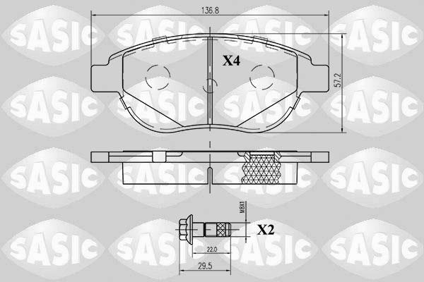 Sasic 6210008 - Тормозные колодки, дисковые, комплект www.autospares.lv