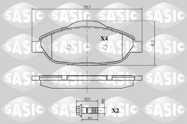 Sasic 6210003 - Bremžu uzliku kompl., Disku bremzes www.autospares.lv