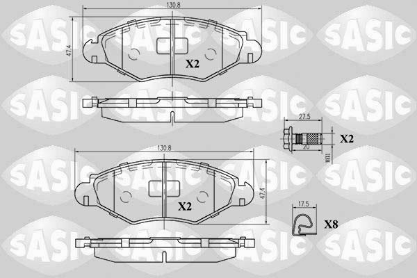 Sasic 6210002 - Bremžu uzliku kompl., Disku bremzes autospares.lv