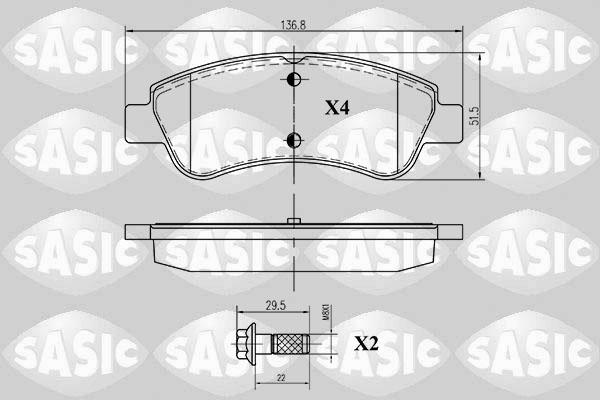 Sasic 6210012 - Тормозные колодки, дисковые, комплект www.autospares.lv