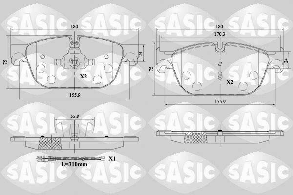 Sasic 6210085 - Bremžu uzliku kompl., Disku bremzes www.autospares.lv