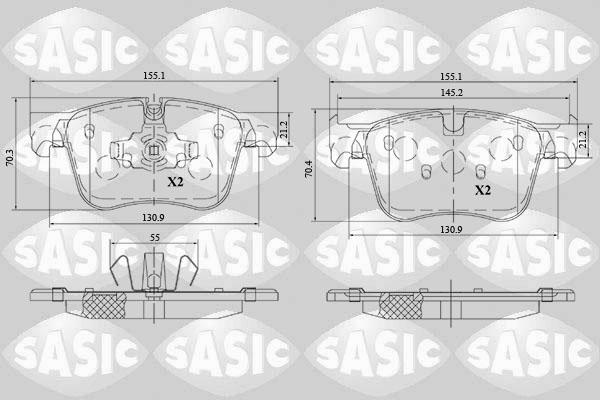 Sasic 6210086 - Bremžu uzliku kompl., Disku bremzes www.autospares.lv