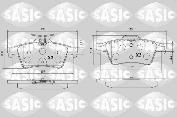 Sasic 6210088 - Тормозные колодки, дисковые, комплект www.autospares.lv