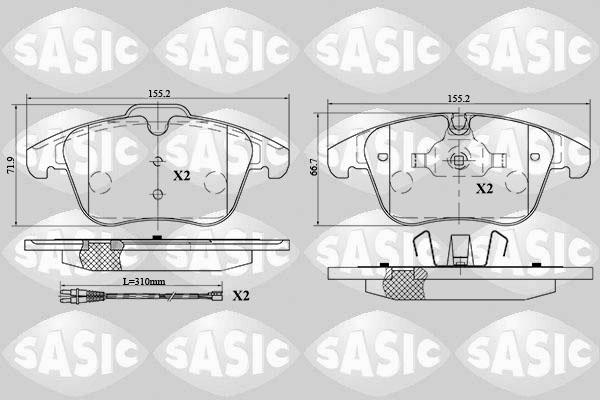 Sasic 6210039 - Bremžu uzliku kompl., Disku bremzes www.autospares.lv