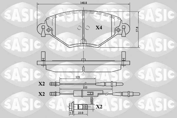 Sasic 6210035 - Bremžu uzliku kompl., Disku bremzes www.autospares.lv