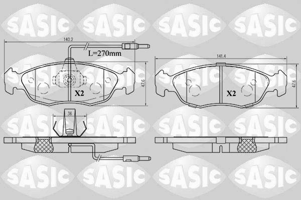 Sasic 6210031 - Bremžu uzliku kompl., Disku bremzes www.autospares.lv