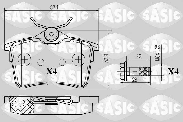 Sasic 6210038 - Bremžu uzliku kompl., Disku bremzes www.autospares.lv