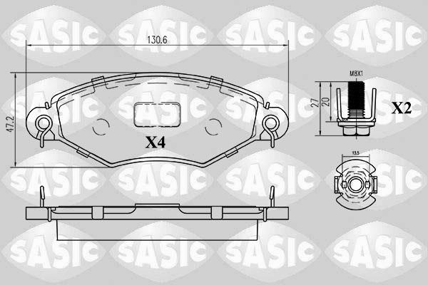 Sasic 6210033 - Тормозные колодки, дисковые, комплект www.autospares.lv