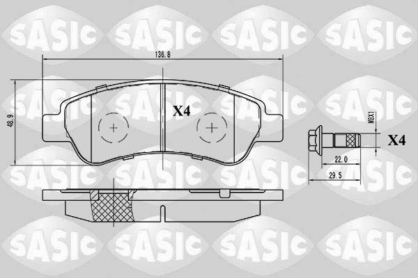 Sasic 6210025 - Тормозные колодки, дисковые, комплект www.autospares.lv