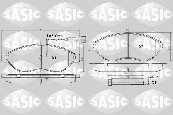 Sasic 6210021 - Bremžu uzliku kompl., Disku bremzes www.autospares.lv