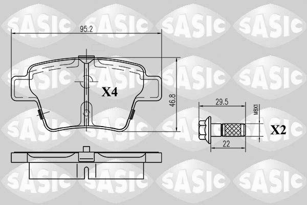 Sasic 6210023 - Bremžu uzliku kompl., Disku bremzes www.autospares.lv