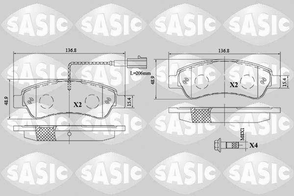 Sasic 6210074 - Bremžu uzliku kompl., Disku bremzes autospares.lv