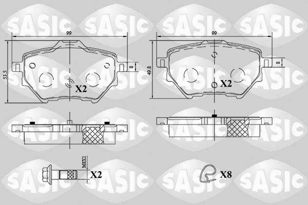 Sasic 6210076 - Bremžu uzliku kompl., Disku bremzes www.autospares.lv