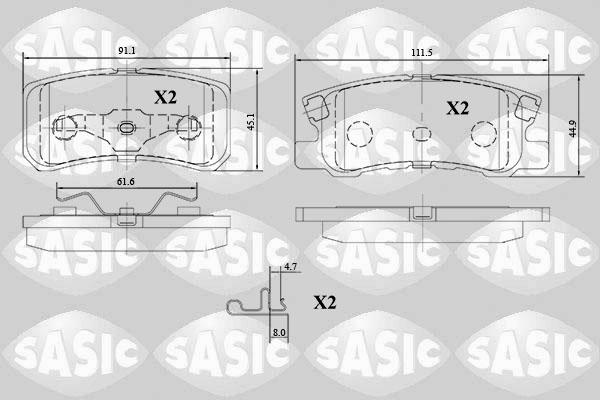 Sasic 6210071 - Brake Pad Set, disc brake www.autospares.lv