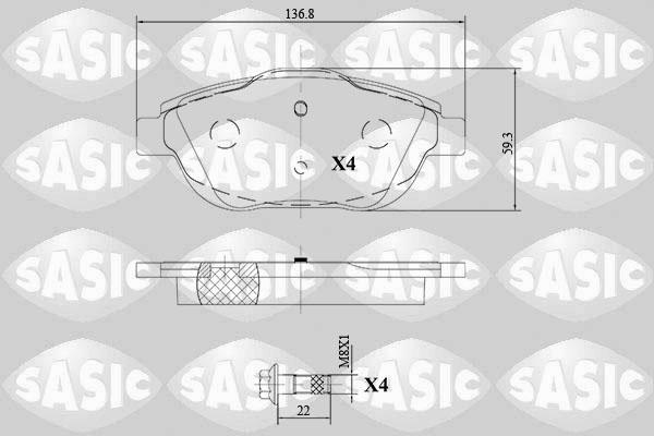 Sasic 6210078 - Bremžu uzliku kompl., Disku bremzes www.autospares.lv