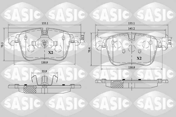 Sasic 6210077 - Bremžu uzliku kompl., Disku bremzes www.autospares.lv