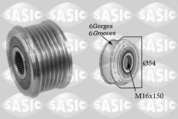 Sasic 1676011 - Pulley, alternator, freewheel clutch www.autospares.lv