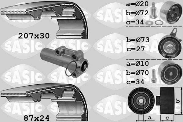 Sasic 1756048 - Комплект зубчатого ремня ГРМ www.autospares.lv