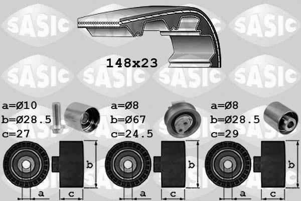 Sasic 1756047 - Комплект зубчатого ремня ГРМ www.autospares.lv