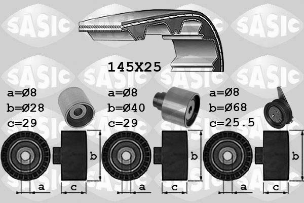 Sasic 1756073 - Комплект зубчатого ремня ГРМ www.autospares.lv