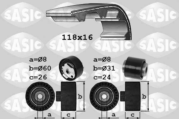 Sasic 1750045 - Комплект зубчатого ремня ГРМ www.autospares.lv