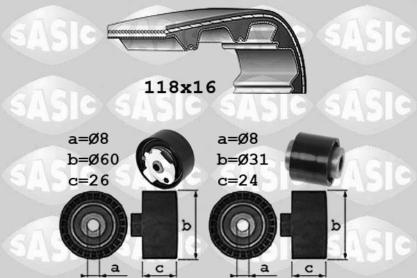 Sasic 1750046 - Комплект зубчатого ремня ГРМ www.autospares.lv