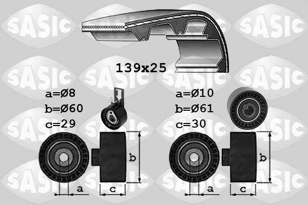 Sasic 1750042 - Комплект зубчатого ремня ГРМ www.autospares.lv