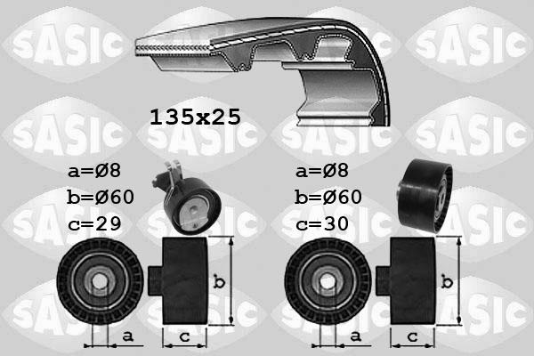 Sasic 1750033 - Комплект зубчатого ремня ГРМ www.autospares.lv