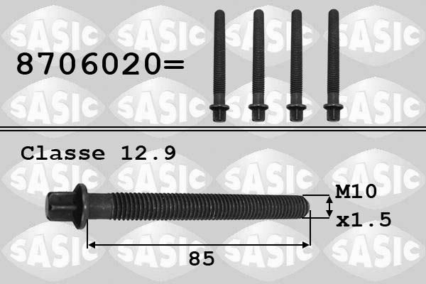 Sasic 8706020 - Centrējošā skrūve, Piedziņas skriemelis-Kloķvārpsta www.autospares.lv