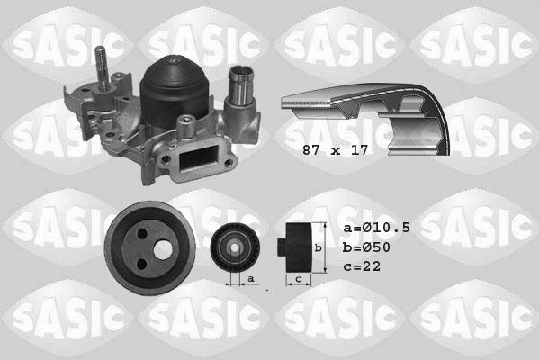 Sasic 3904009 - Ūdenssūknis + Zobsiksnas komplekts autospares.lv