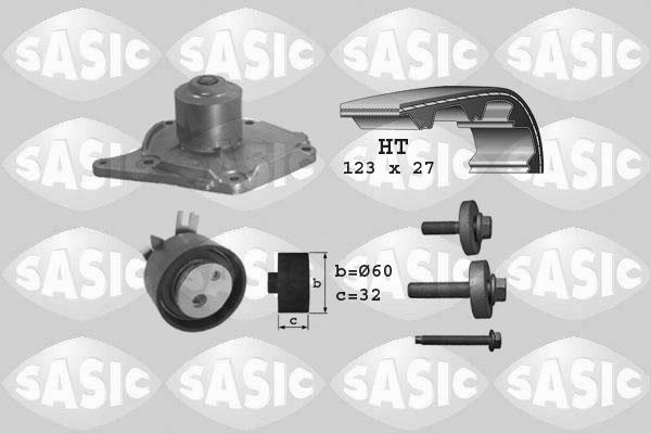 Sasic 3904003 - Водяной насос + комплект зубчатого ремня ГРМ www.autospares.lv