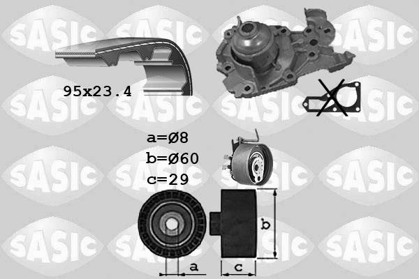 Sasic 3904010 - Ūdenssūknis + Zobsiksnas komplekts autospares.lv