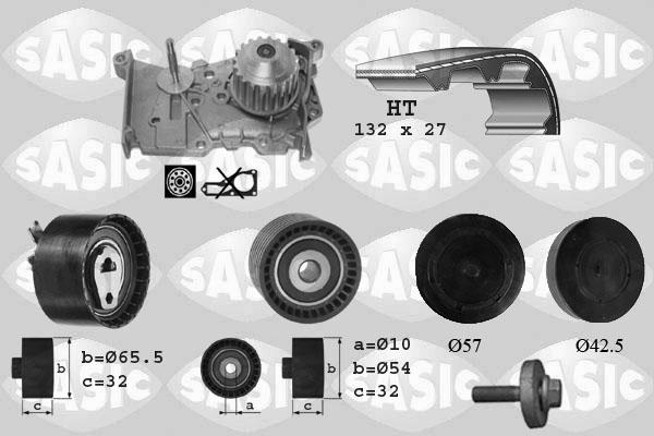 Sasic 3904011 - Ūdenssūknis + Zobsiksnas komplekts autospares.lv