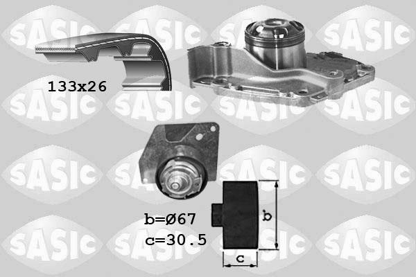 Sasic 3904030 - Ūdenssūknis + Zobsiksnas komplekts www.autospares.lv