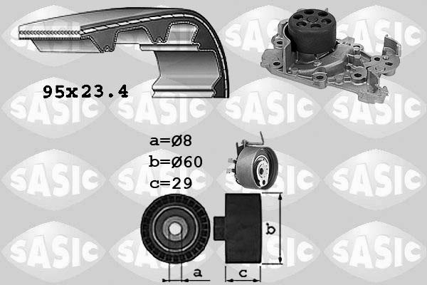 Sasic 3904029 - Ūdenssūknis + Zobsiksnas komplekts autospares.lv