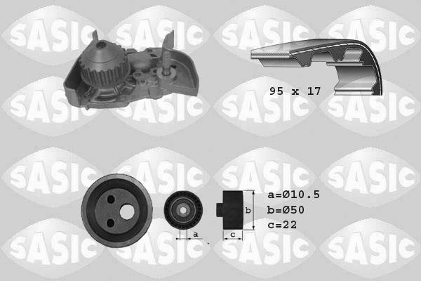 Sasic 3904025 - Водяной насос + комплект зубчатого ремня ГРМ www.autospares.lv