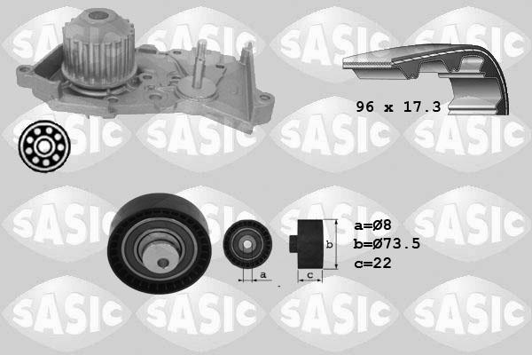 Sasic 3904026 - Ūdenssūknis + Zobsiksnas komplekts autospares.lv