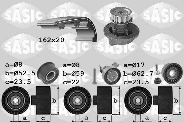 Sasic 3906095 - Ūdenssūknis + Zobsiksnas komplekts www.autospares.lv