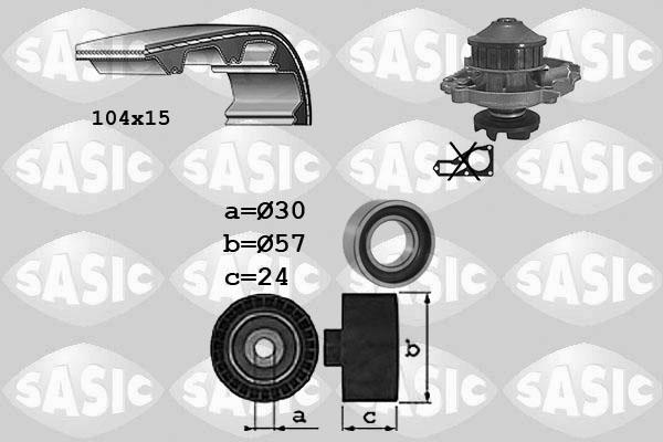 Sasic 3906098 - Ūdenssūknis + Zobsiksnas komplekts autospares.lv